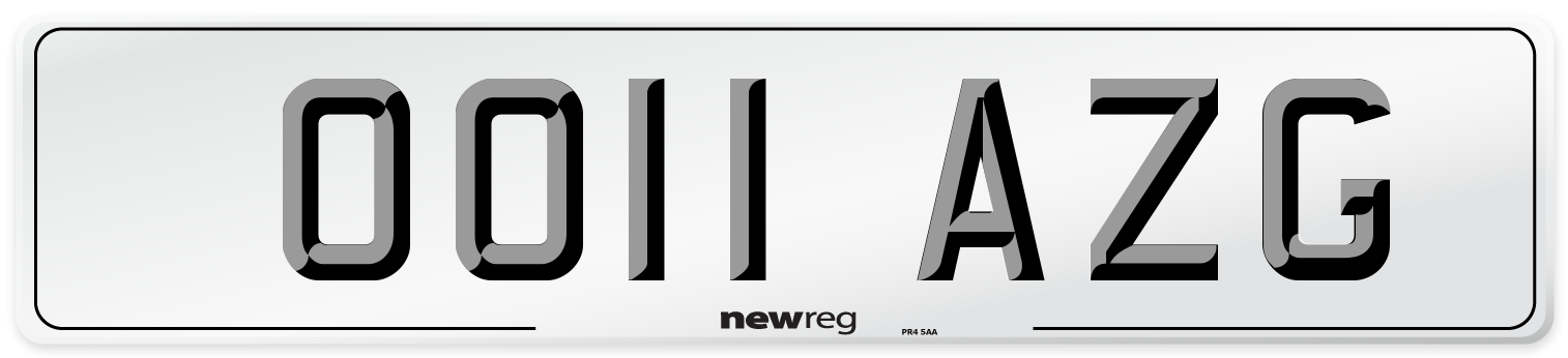 OO11 AZG Number Plate from New Reg